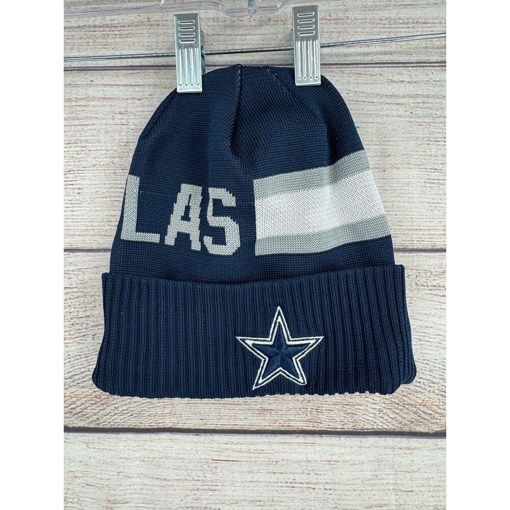 New Era NFL Dallas Cowboys Logo Beanie Blue Silver White Shirt Lined
